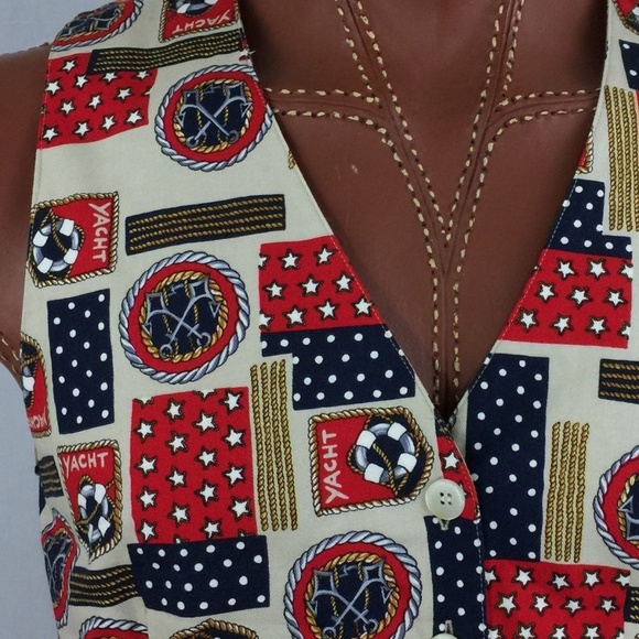 Talbots Nautical Sailing Vest 100% Rayon M Medium - Picture 3 of 6